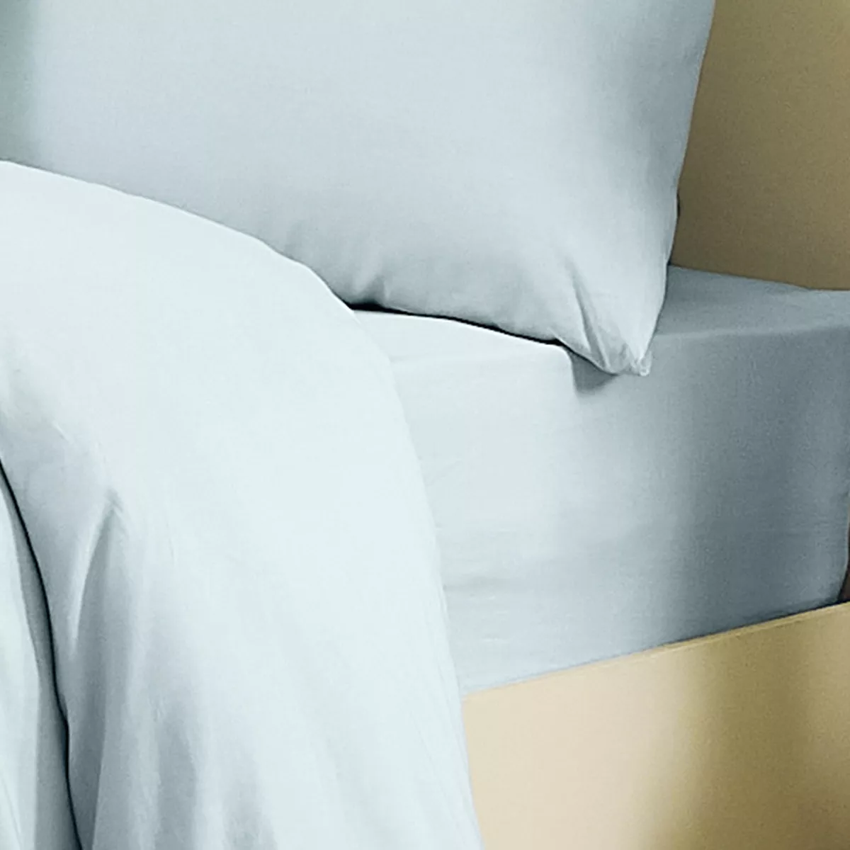 garnier thiebaut Drap housse b35 métis lin & coton coloris bleu aqua Le metis francais aqua