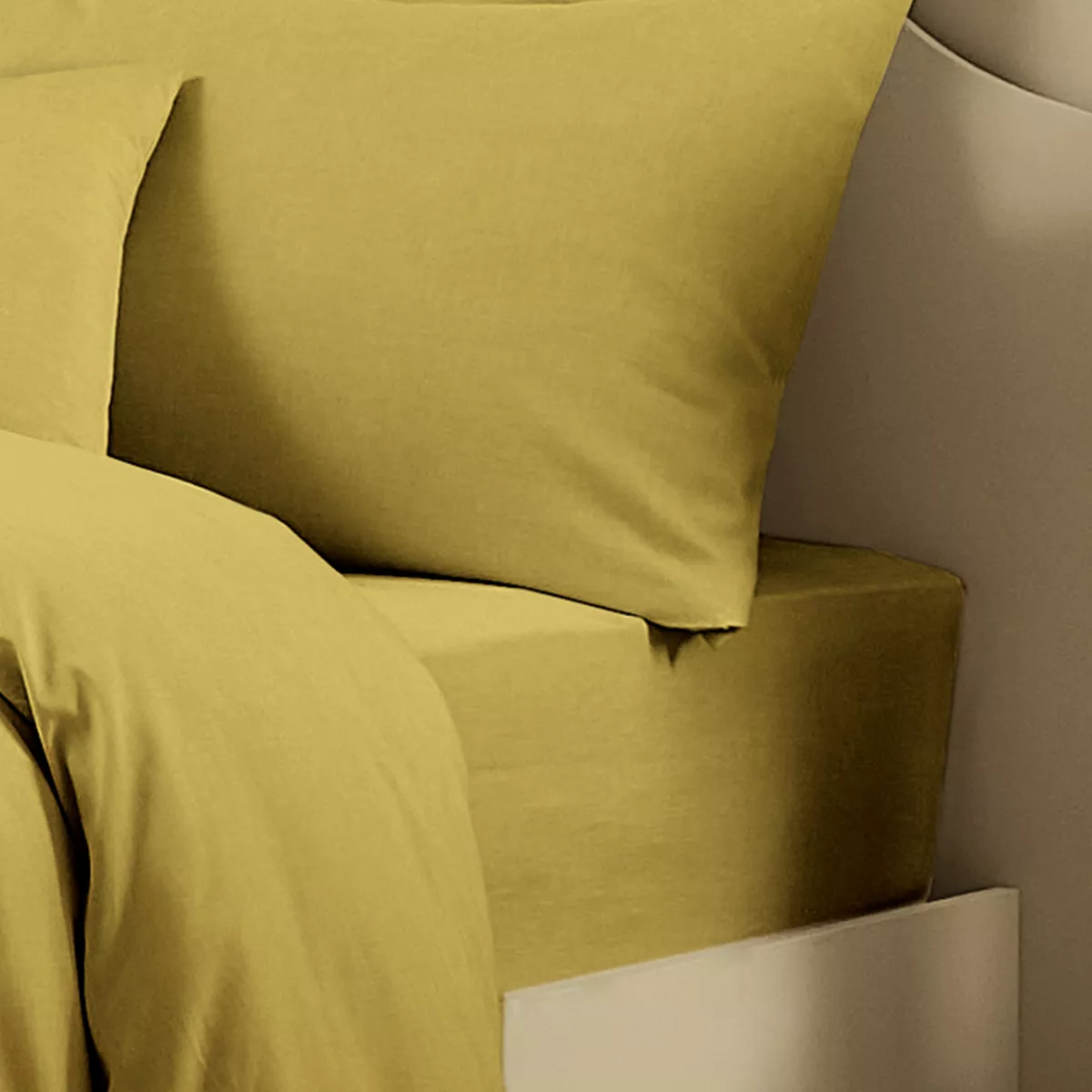 garnier thiebaut Drap housse b35 métis lin & coton coloris jaune curry Le metis francais curry