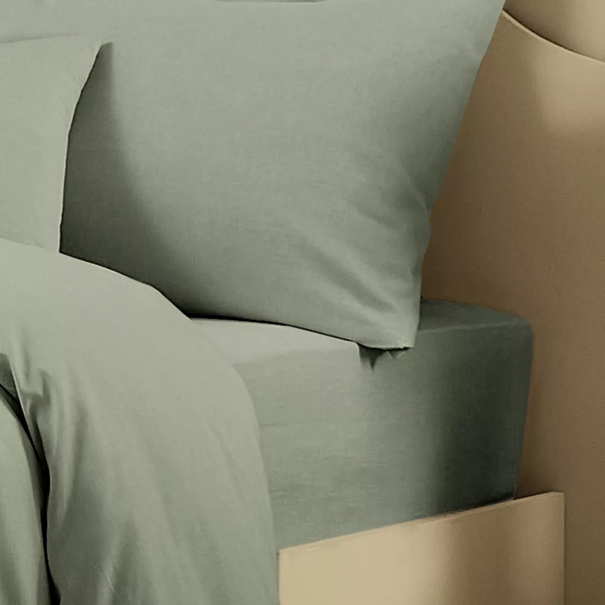 garnier thiebaut Drap housse b35 métis lin & coton coloris vert verde Le metis francais verde