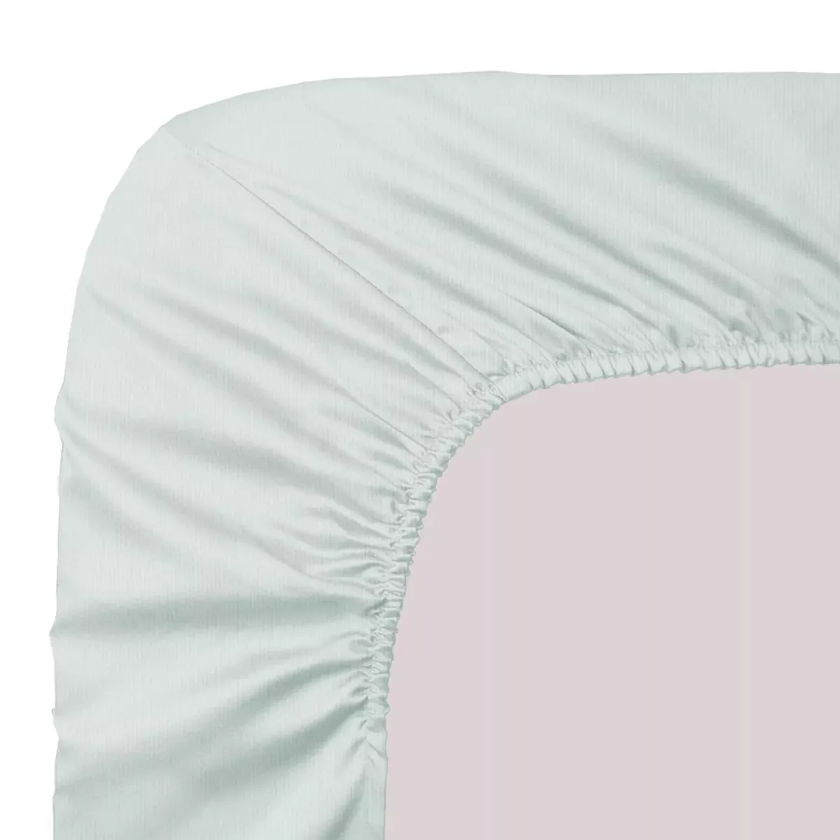 garnier thiebaut Drap housse b35 satin de coton 120 fils/cm² coloris multicolore vert d'eau Primavera vert d'eau