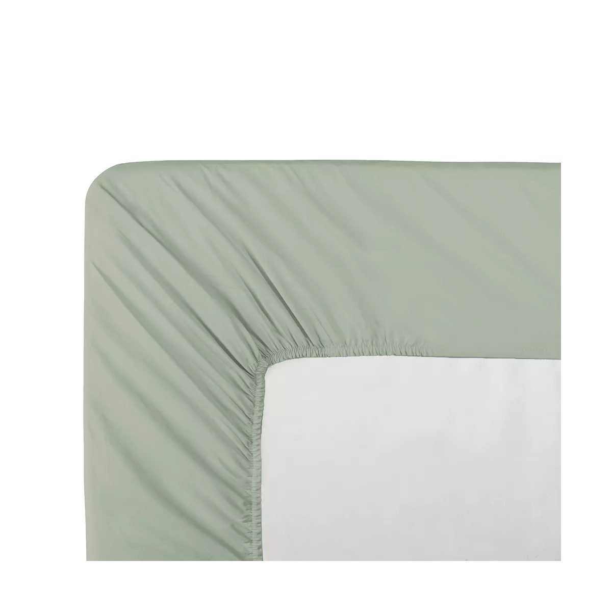 garnier thiebaut Drap housse b40 percale de coton 90 fils/cm² coloris vert kaki Olana kaki