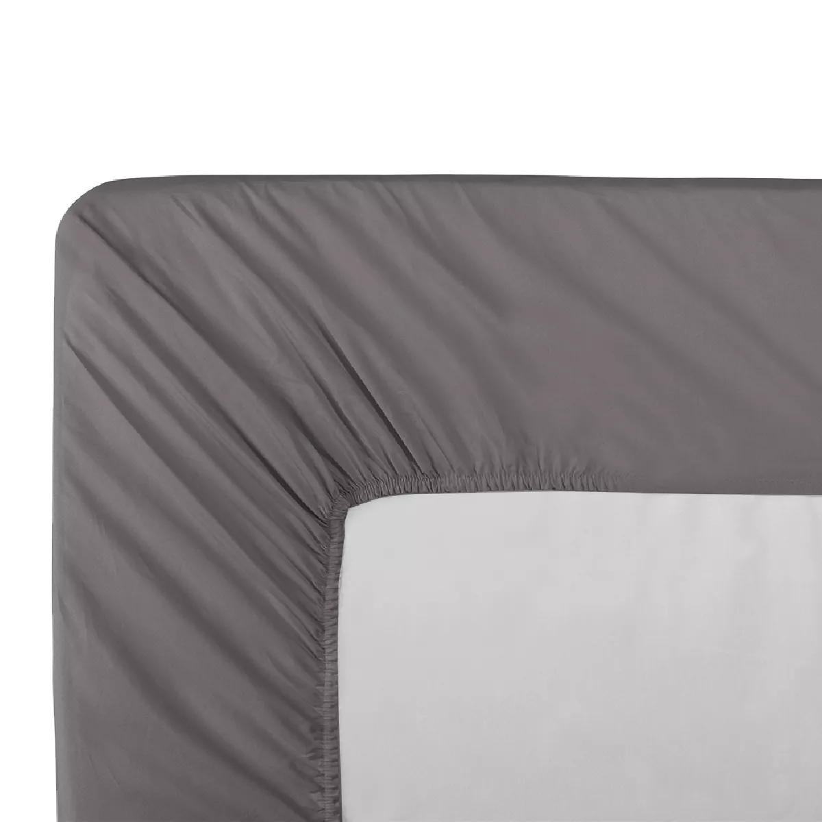 garnier thiebaut Drap housse b40 percale de coton 90 fils/cm² coloris gris acier Olana acier