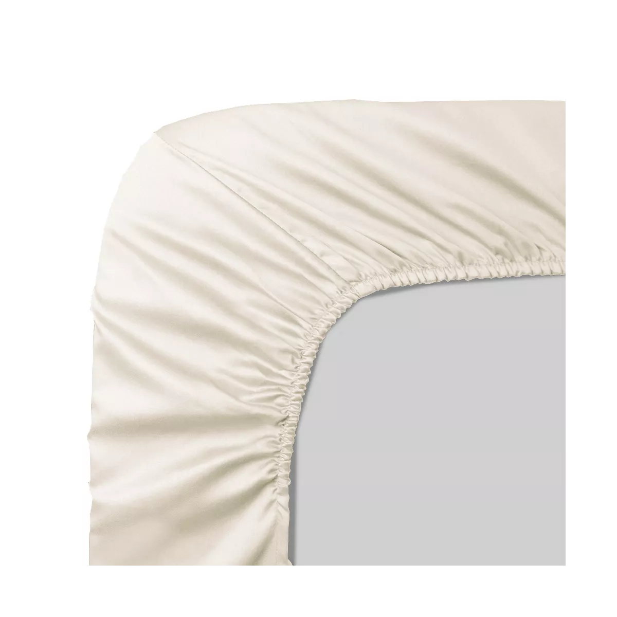 garnier thiebaut Drap housse b40 satin de coton 120 fils/cm² coloris ivoire angora Ava uni angora