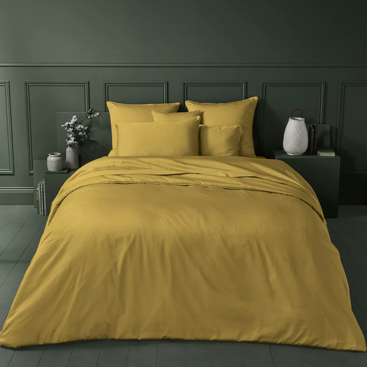 Garnier Thiebaut Drap Housse B40 Satin De Coton 120 Fils/cm² Coloris Or Curry Ava Uni Curry