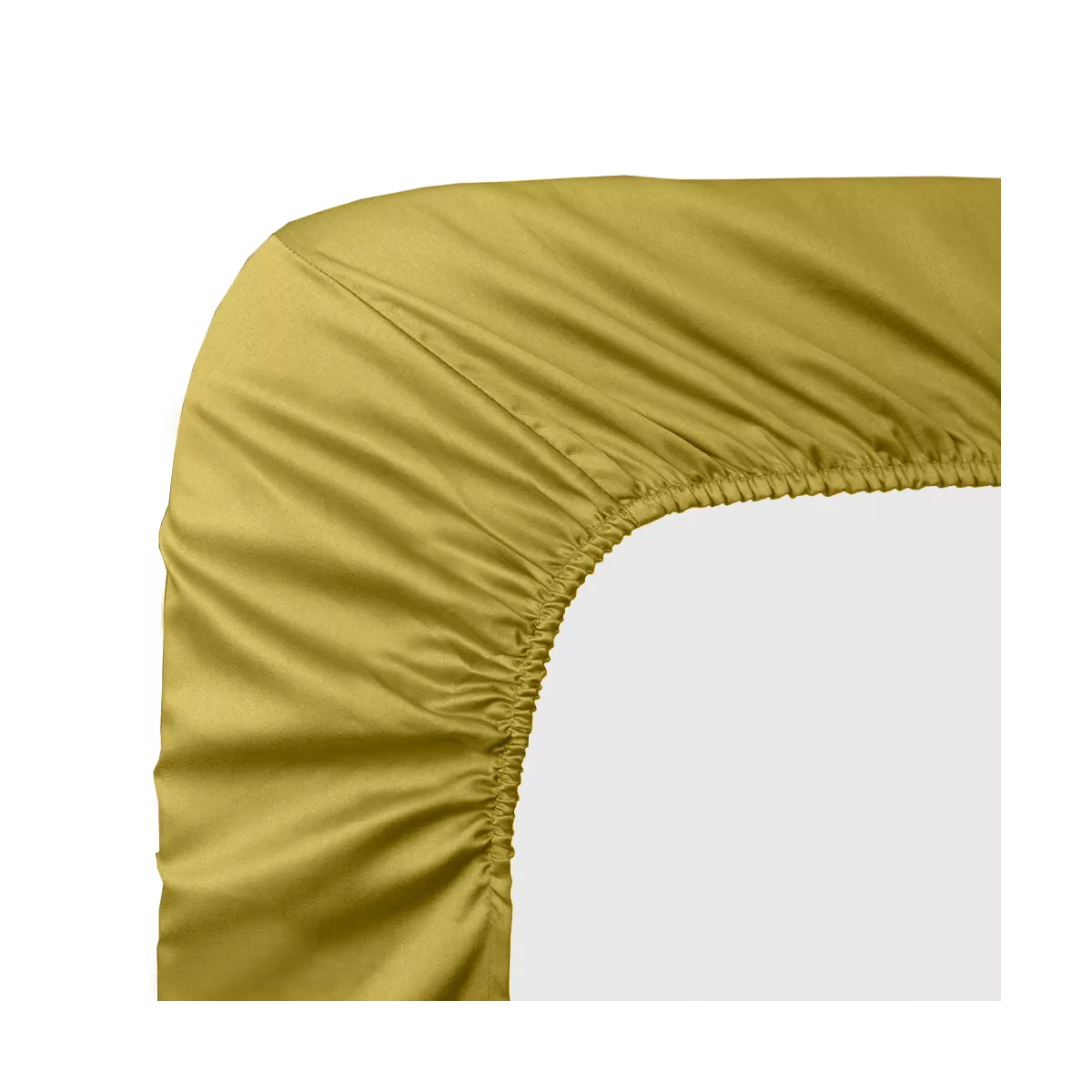 garnier thiebaut Drap housse b40 satin de coton 120 fils/cm² coloris or curry Ava uni curry