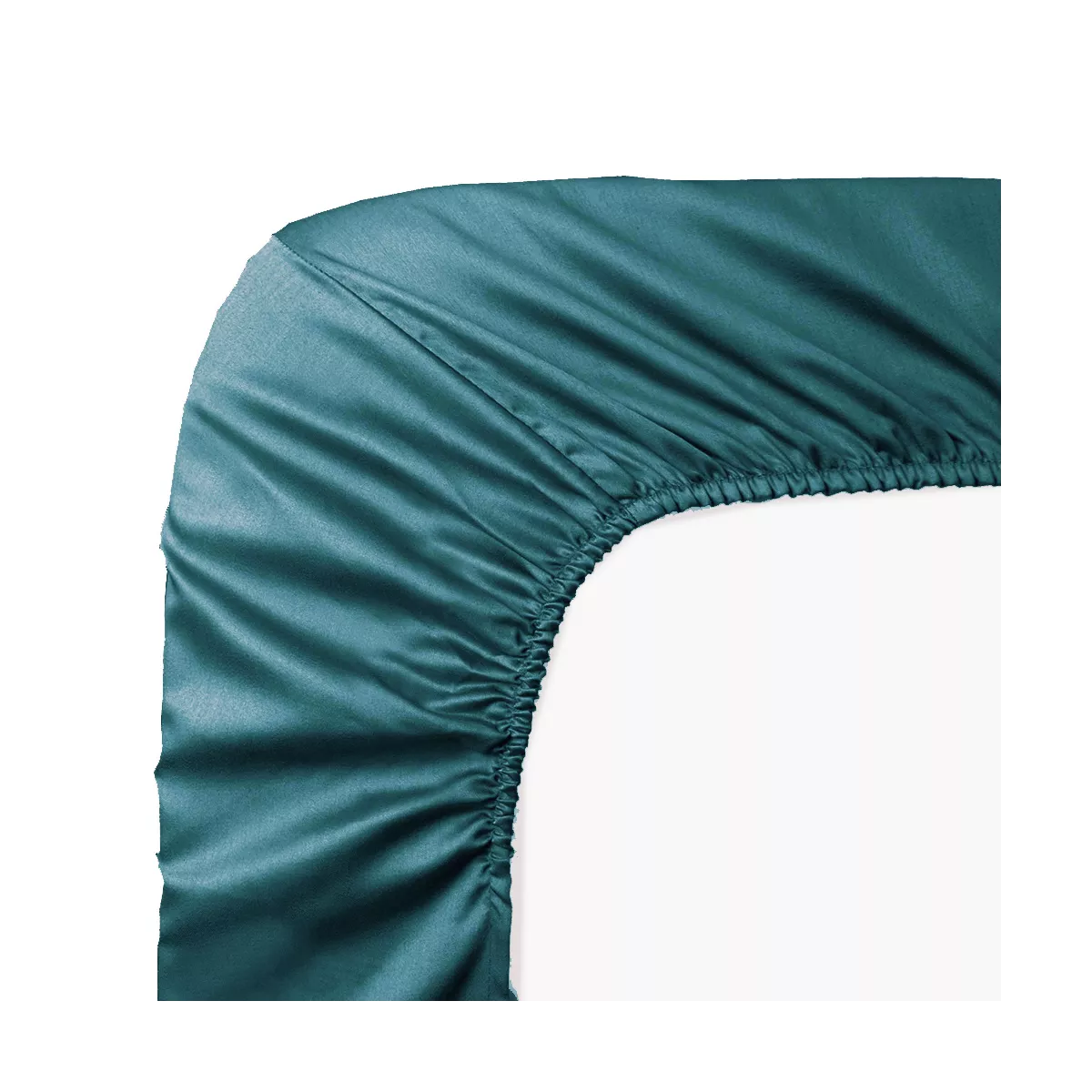 garnier thiebaut Drap housse b40 satin de coton 120 fils/cm² coloris vert canard Ava uni canard