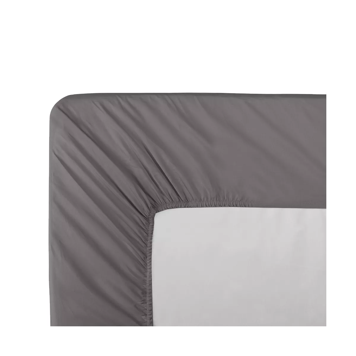 garnier thiebaut Drap housse b46 percale de coton 90 fils/cm² coloris gris acier Olana acier