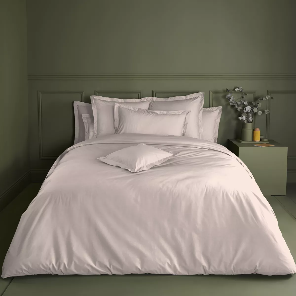 Garnier Thiebaut Drap Housse B46 Percale De Coton 90 Fils/cm² Coloris Rose Petale Olana Petale