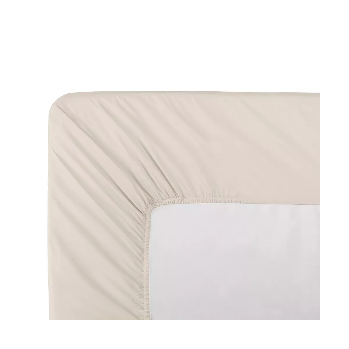 garnier thiebaut Drap housse b46 percale de coton 90 fils/cm² coloris beige lin Olana lin