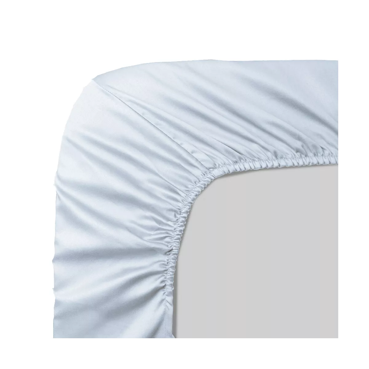 garnier thiebaut Drap housse b50 satin de coton 120 fils/cm² coloris gris glacier Ava uni glacier