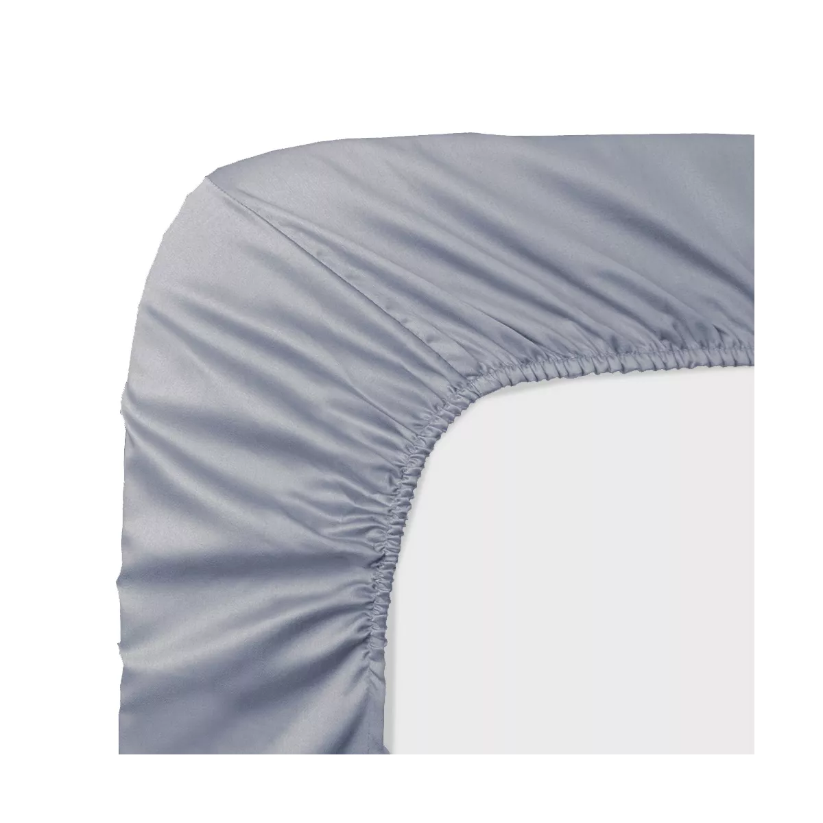 garnier thiebaut Drap housse b50 satin de coton 120 fils/cm² coloris gris souris Ava uni souris
