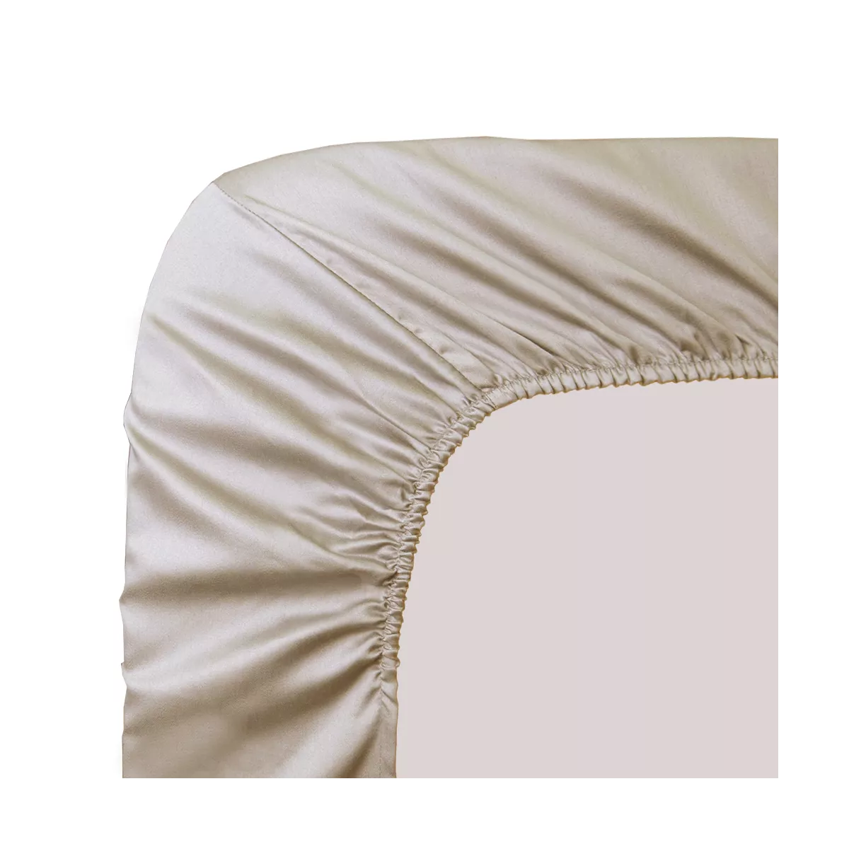 garnier thiebaut Drap housse b50 satin de coton 120 fils/cm² coloris beige lin Ava uni lin
