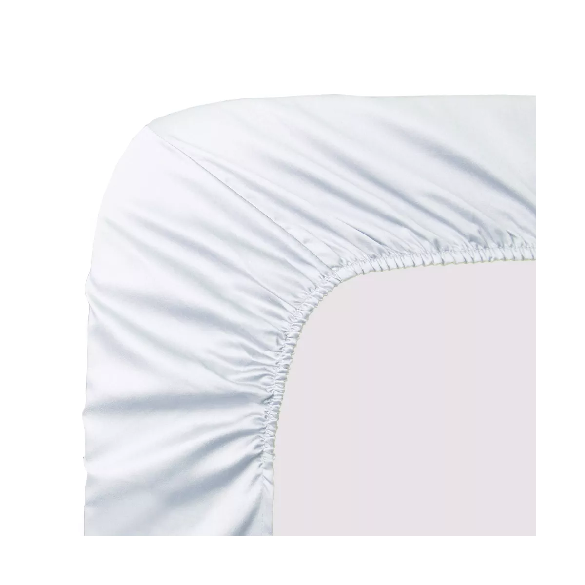 garnier thiebaut Drap housse b50 satin de coton 120 fils/cm² coloris blanc blanc Ava uni blanc