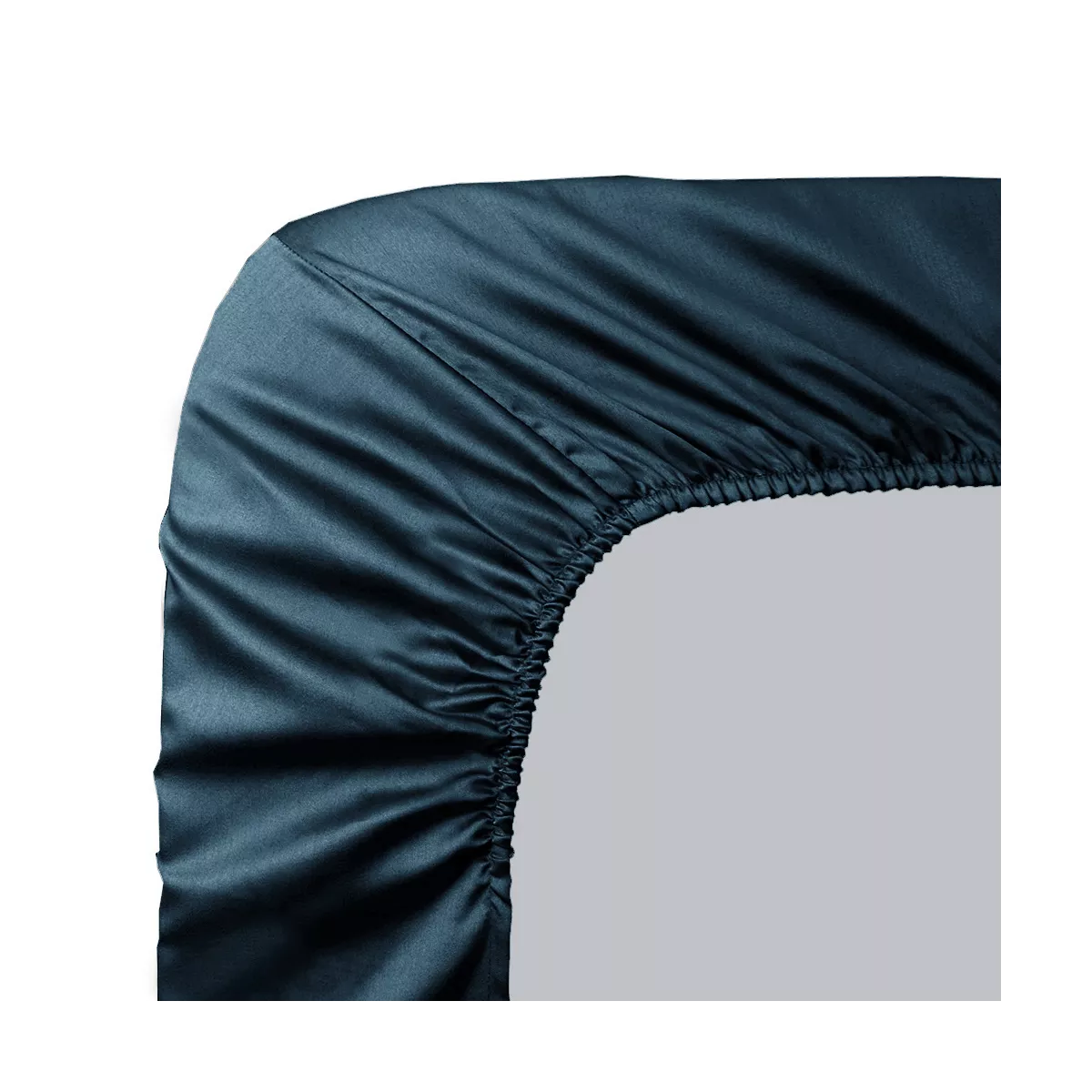 garnier thiebaut Drap housse b50 satin de coton 120 fils/cm² coloris bleu bleu nuit Ava uni bleu nuit