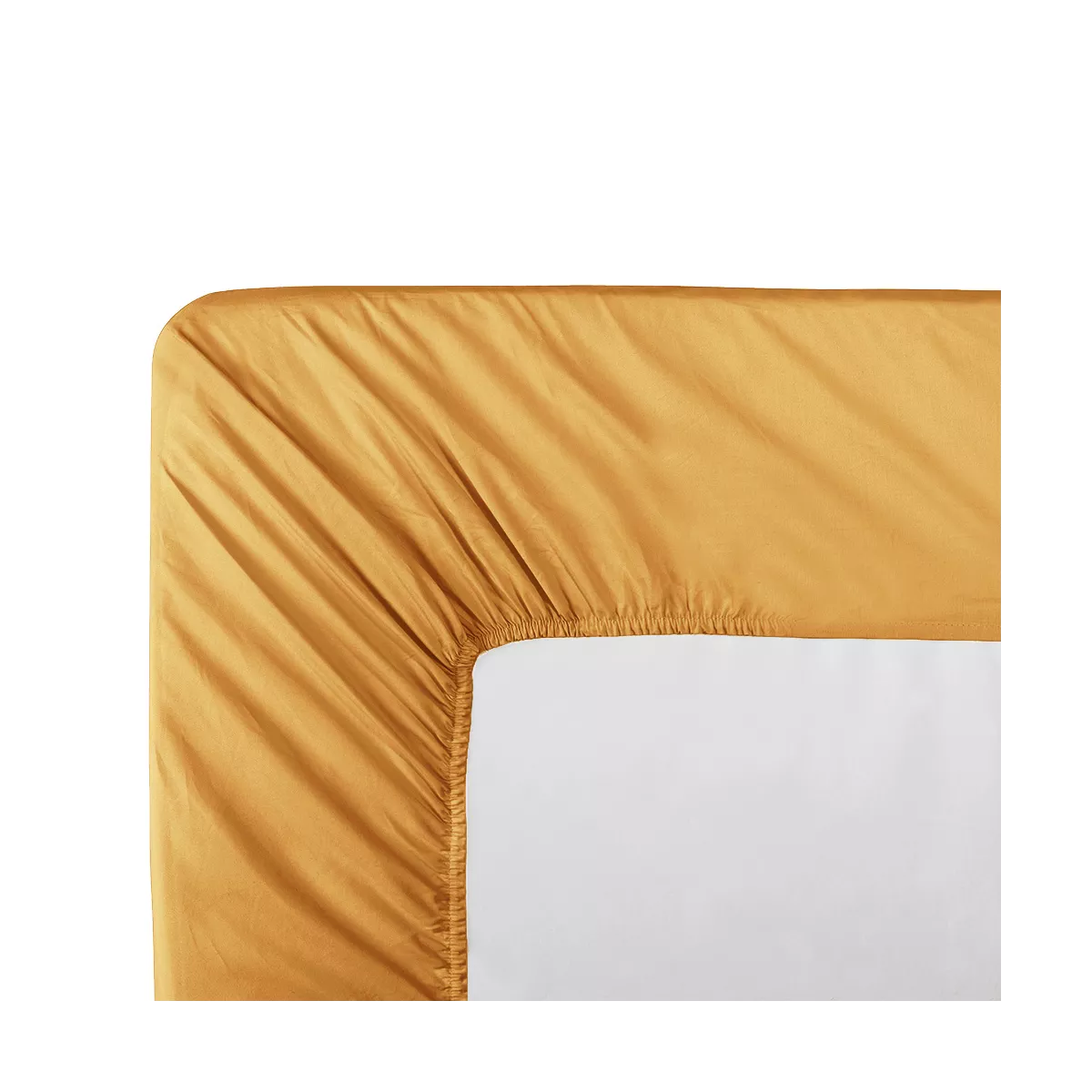 Garnier Thiebaut Drap Housse Duo Percale De Coton 90 Fils/cm² Coloris Jaune Safran Olana Safran