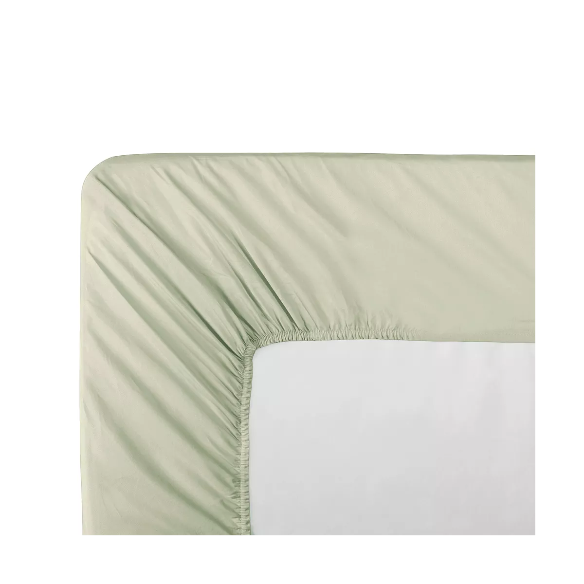 garnier thiebaut Drap housse duo percale de coton 90 fils/cm² coloris vert jade Olana jade