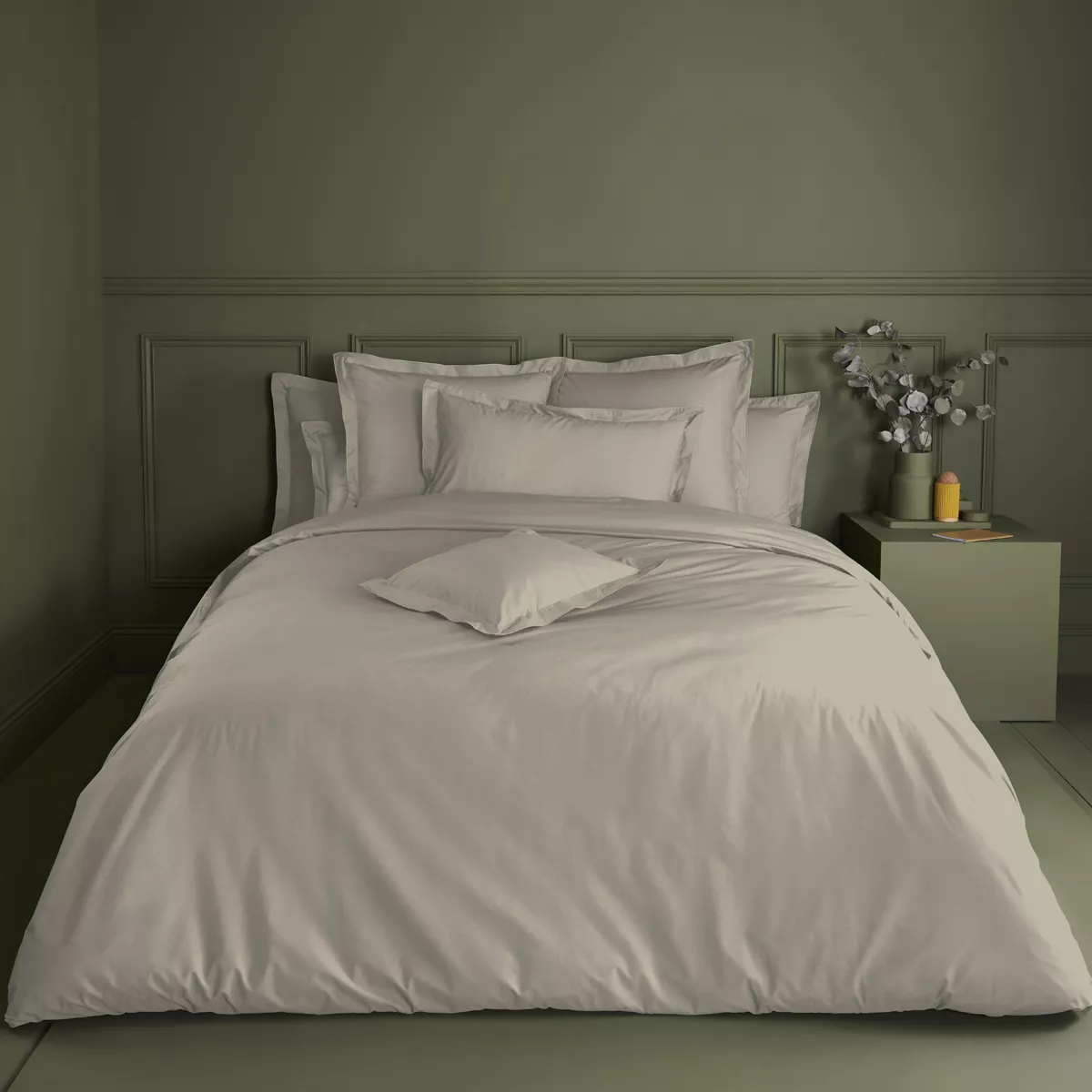 Garnier Thiebaut Drap Housse Duo Percale De Coton 90 Fils/cm² Coloris Beige Lin Olana Lin