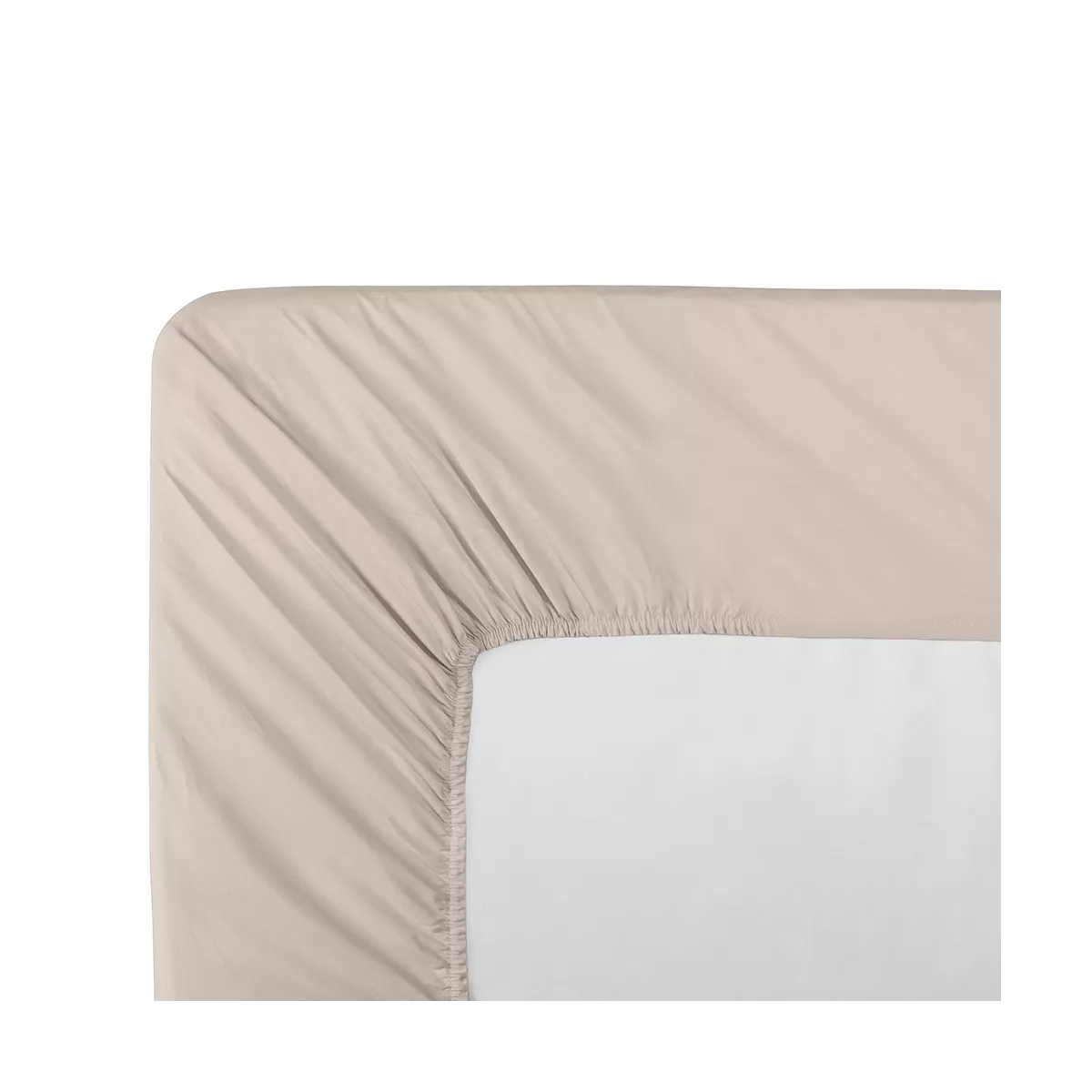 garnier thiebaut Drap housse duo percale de coton 90 fils/cm² coloris beige lin Olana lin