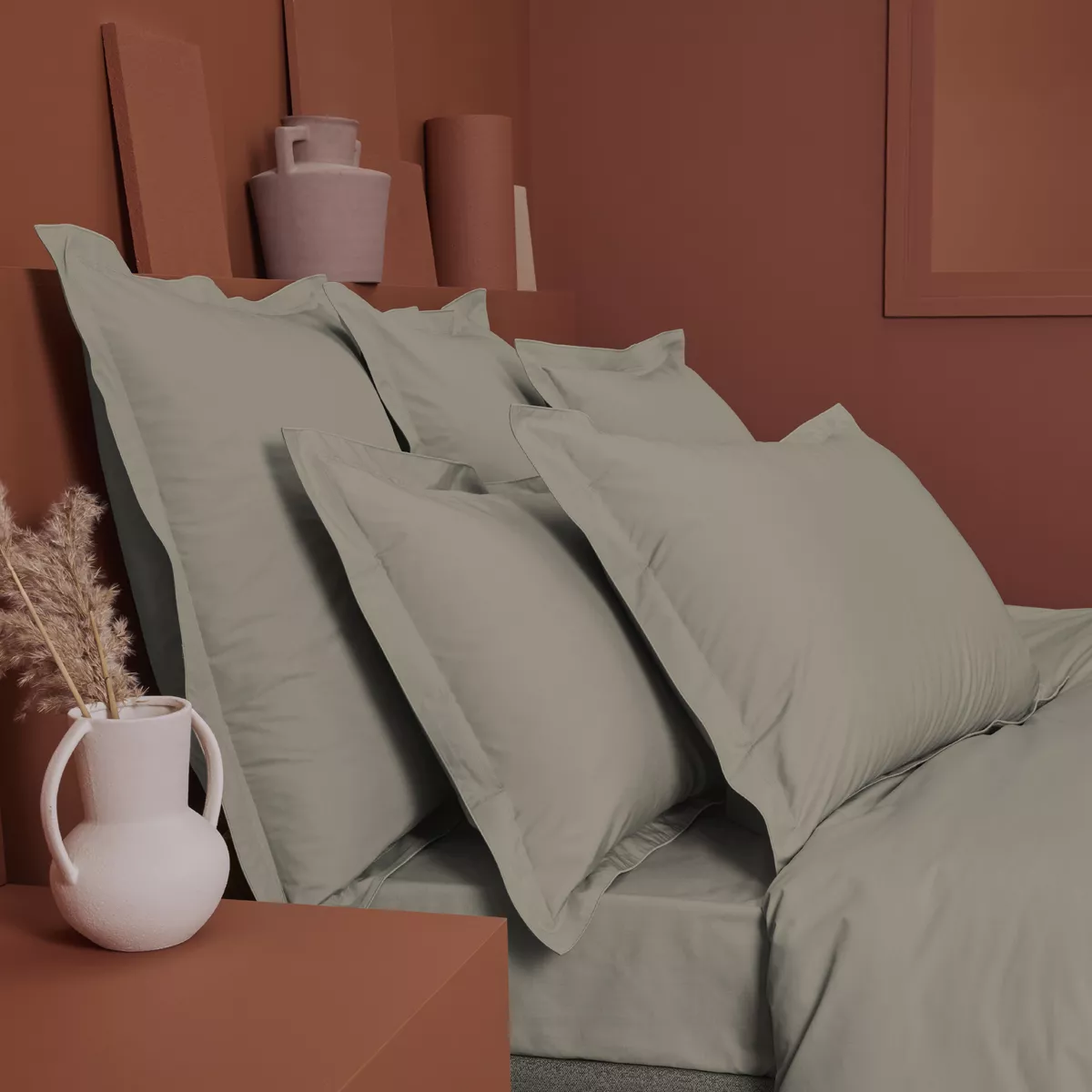 Garnier Thiebaut Drap Housse Duo Percale De Coton 90 Fils/cm² Coloris Brun Pin Olana Pin