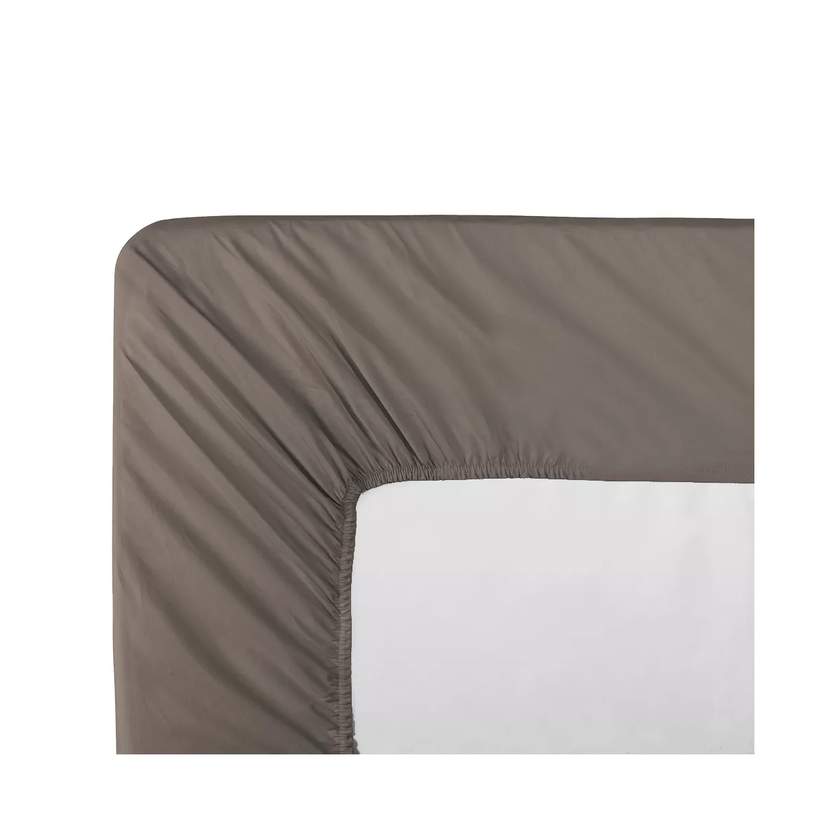 garnier thiebaut Drap housse duo percale de coton 90 fils/cm² coloris brun pin Olana pin