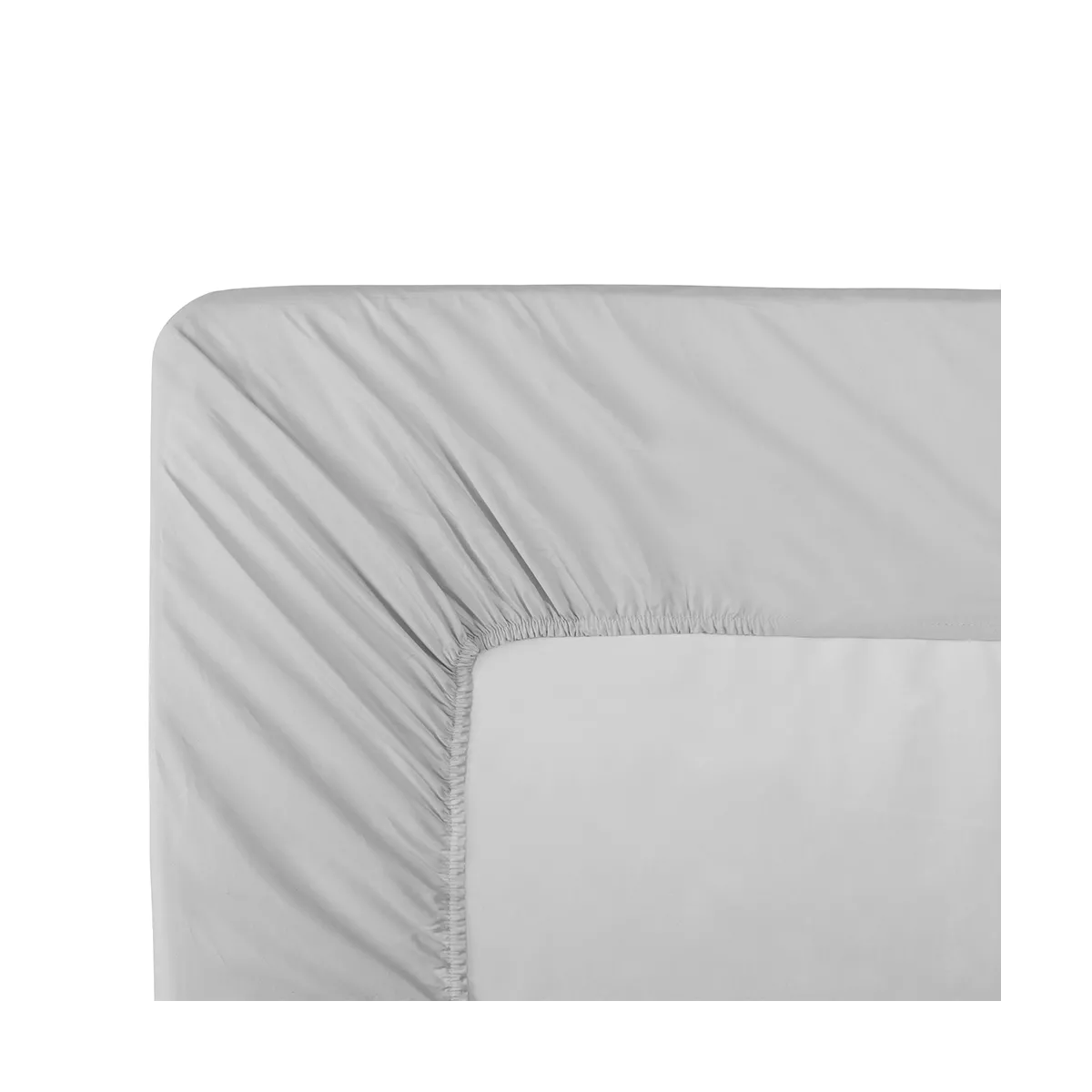 garnier thiebaut Drap housse duo percale de coton 90 fils/cm² coloris gris platine Olana platine