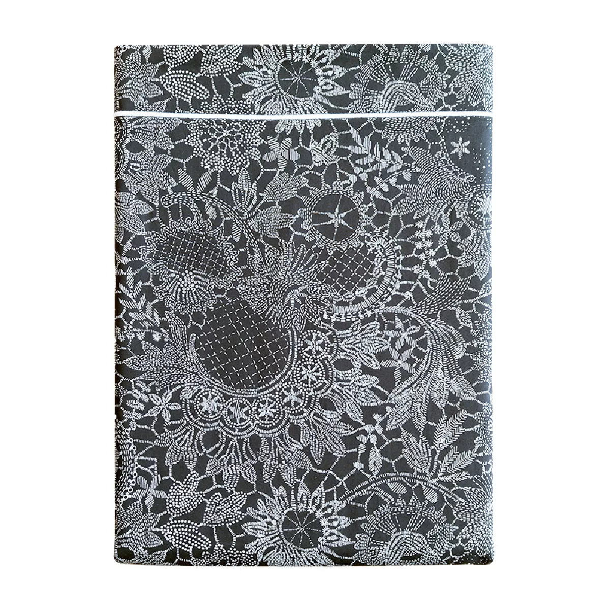 garnier thiebaut Drap plat percale de coton 80 fils/cm² coloris bleu marine Guipures marine