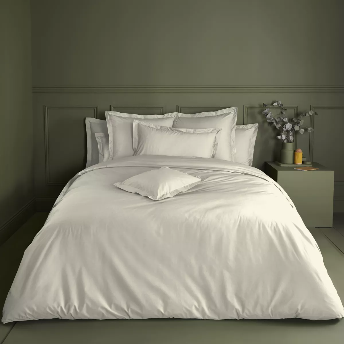 Garnier Thiebaut Drap Plat Percale De Coton 90 Fils/cm² Coloris Beige Ecru Olana Ecru