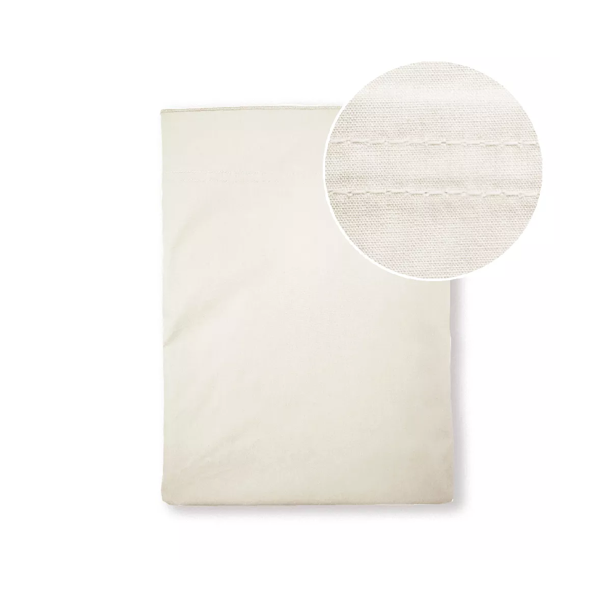 garnier thiebaut Drap plat percale de coton 90 fils/cm² coloris beige ecru Olana ecru