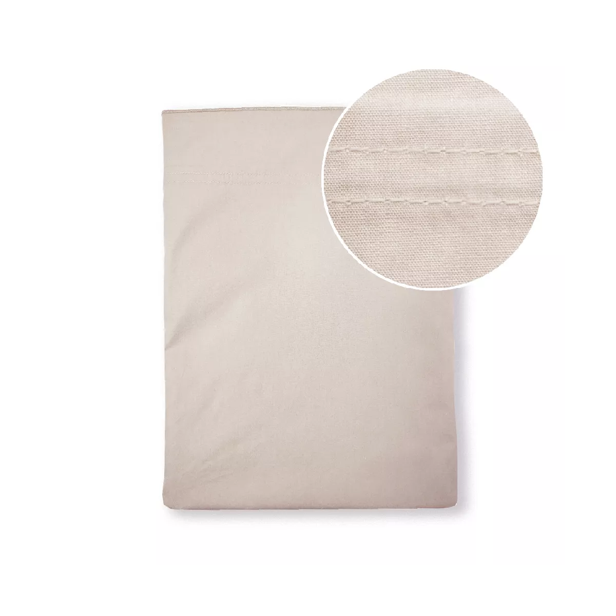 garnier thiebaut Drap plat percale de coton 90 fils/cm² coloris beige lin Olana lin