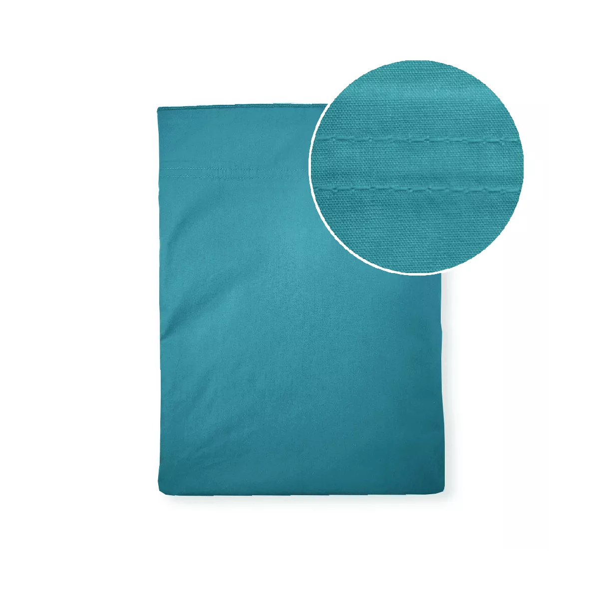 garnier thiebaut Drap plat percale de coton 90 fils/cm² coloris bleu petrole Olana petrole