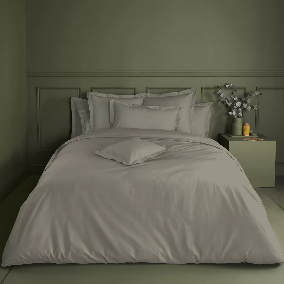 Garnier Thiebaut Drap Plat Percale De Coton 90 Fils/cm² Coloris Brun Pin Olana Pin