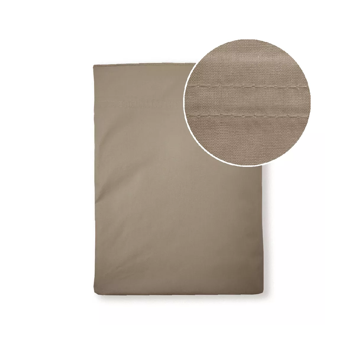 garnier thiebaut Drap plat percale de coton 90 fils/cm² coloris brun pin Olana pin