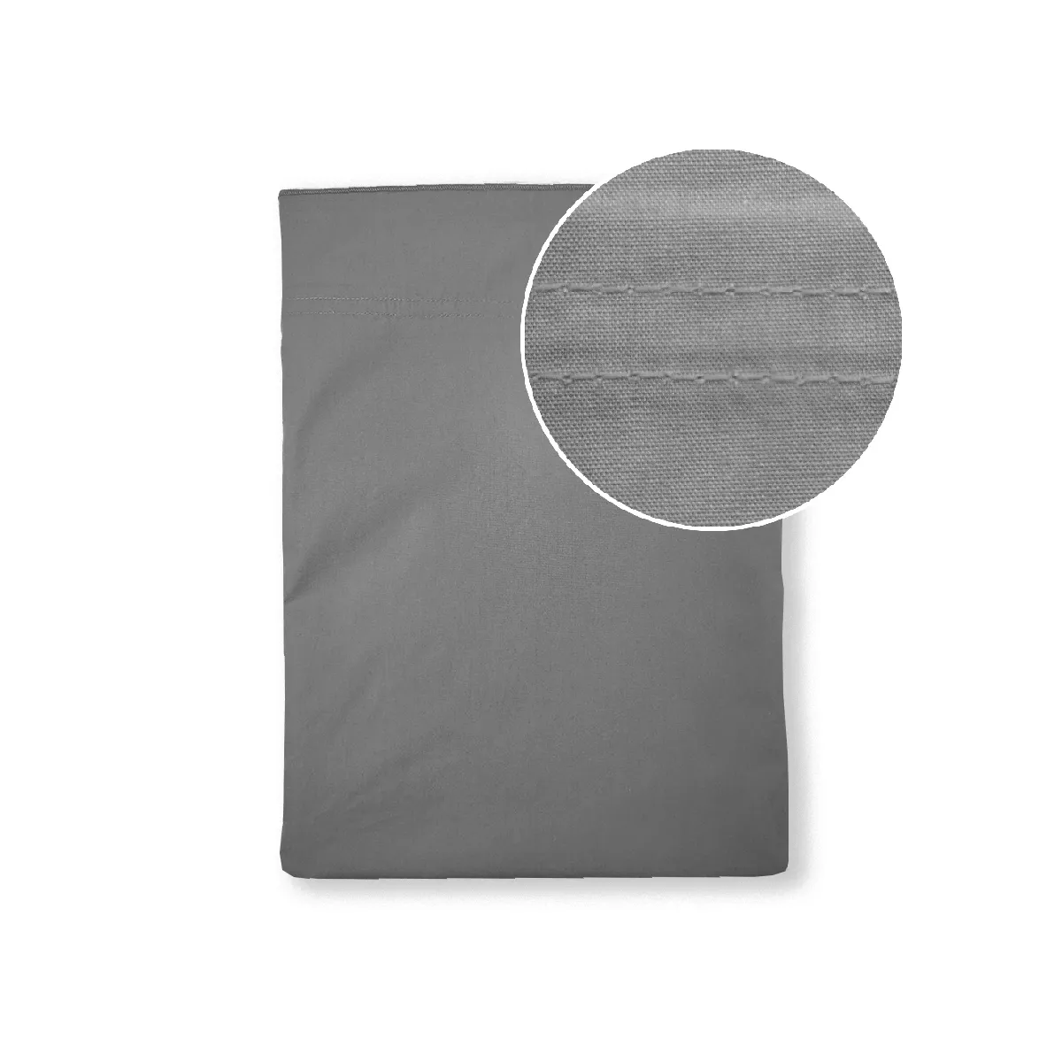 garnier thiebaut Drap plat percale de coton 90 fils/cm² coloris gris acier Olana acier