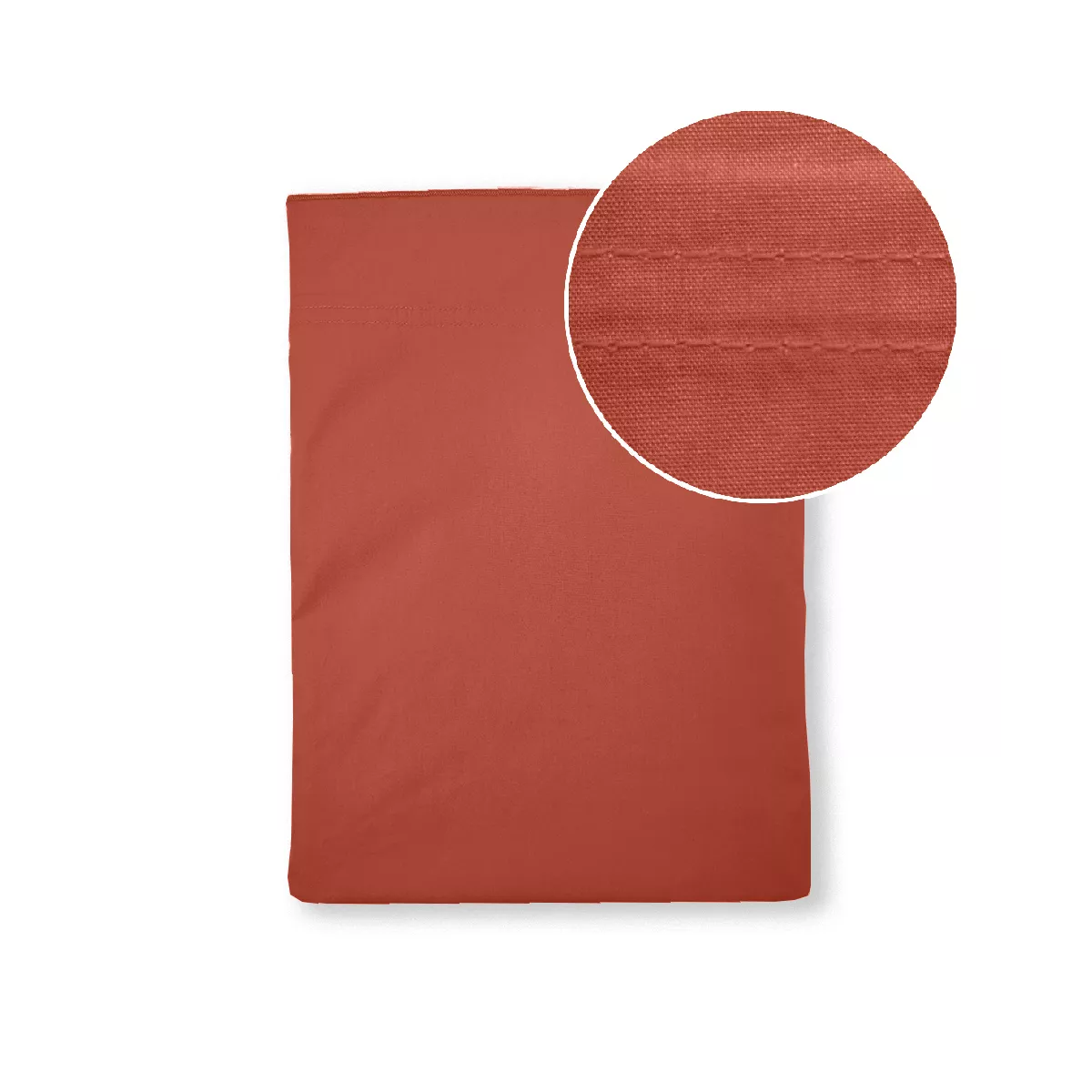 garnier thiebaut Drap plat percale de coton 90 fils/cm² coloris orange rouille Olana rouille