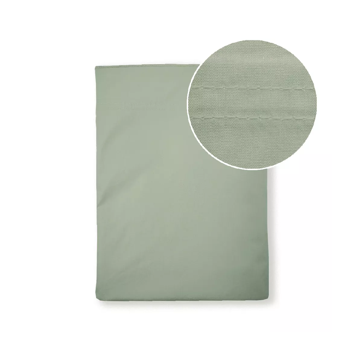 garnier thiebaut Drap plat percale de coton 90 fils/cm² coloris vert kaki Olana kaki