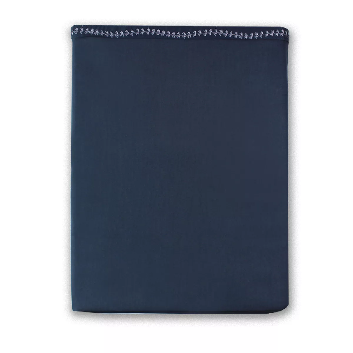 garnier thiebaut Drap plat satin de coton 120 fils/cm² coloris bleu bleu nuit Ondes bleu nuit