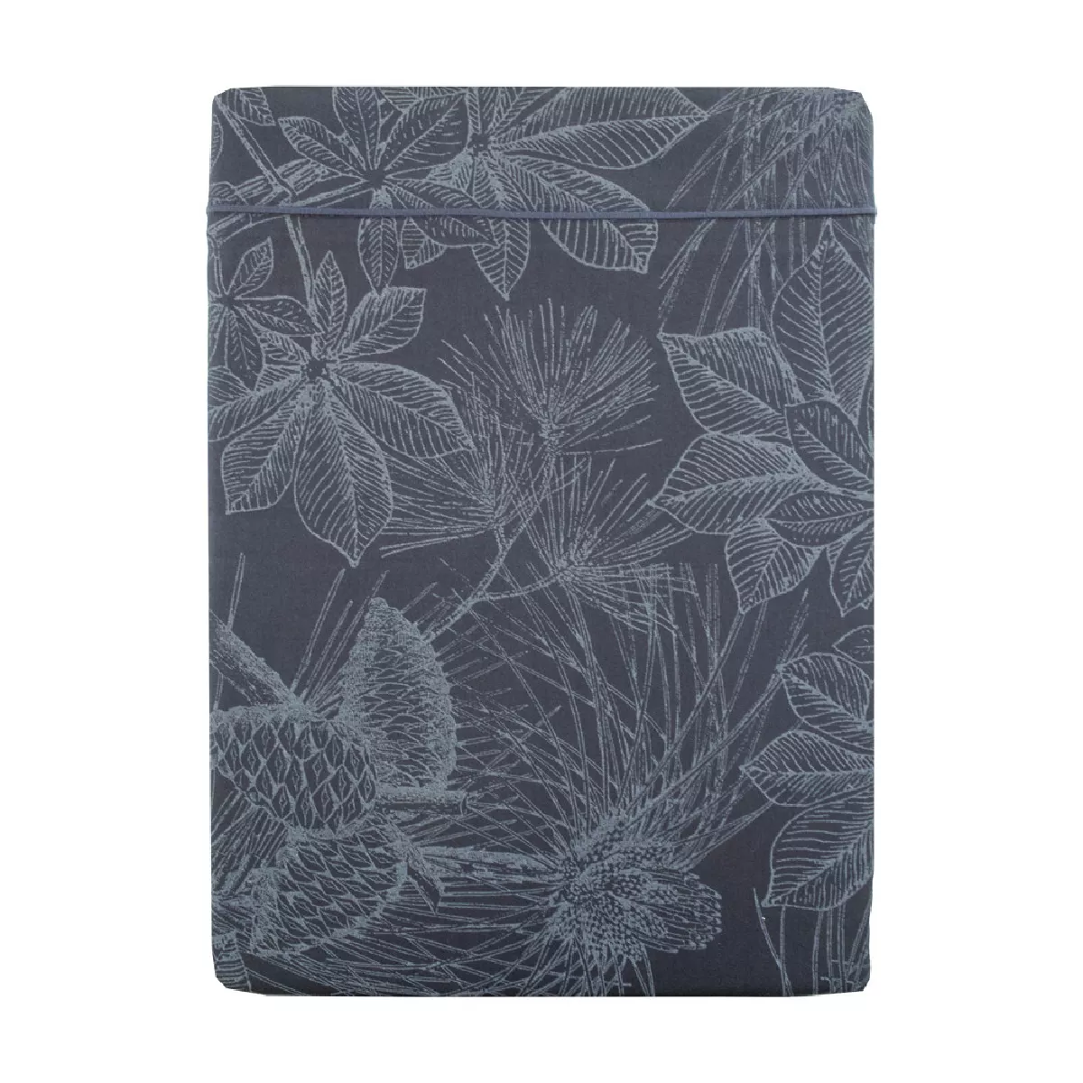 Garnier Thiebaut Drap Plat Satin De Coton 120 Fils/cm² Coloris Bleu Bleu Marronniers Bleu