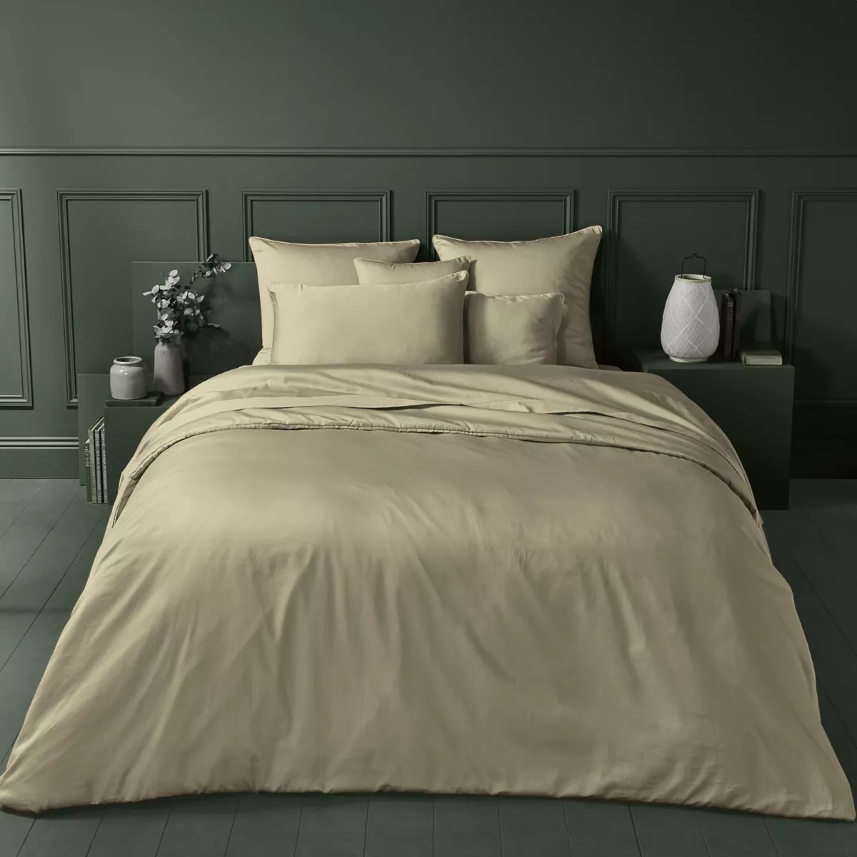 Garnier Thiebaut Drap Plat Satin De Coton 120 Fils/cm² Coloris Brun Camel Ava Uni Camel