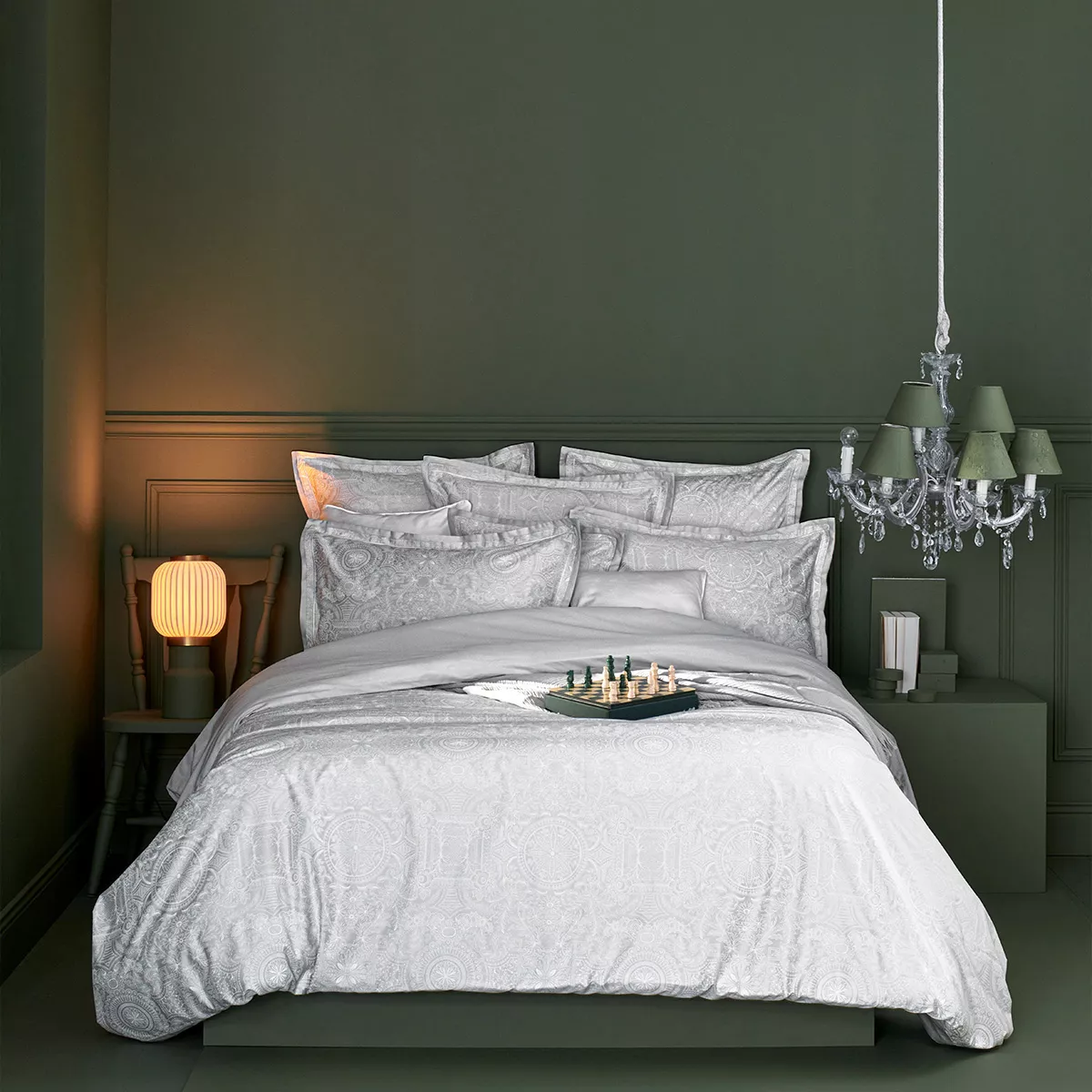 Garnier Thiebaut Drap Plat Satin De Coton 120 Fils/cm² Coloris Gris Argent Nuits Perses Argent