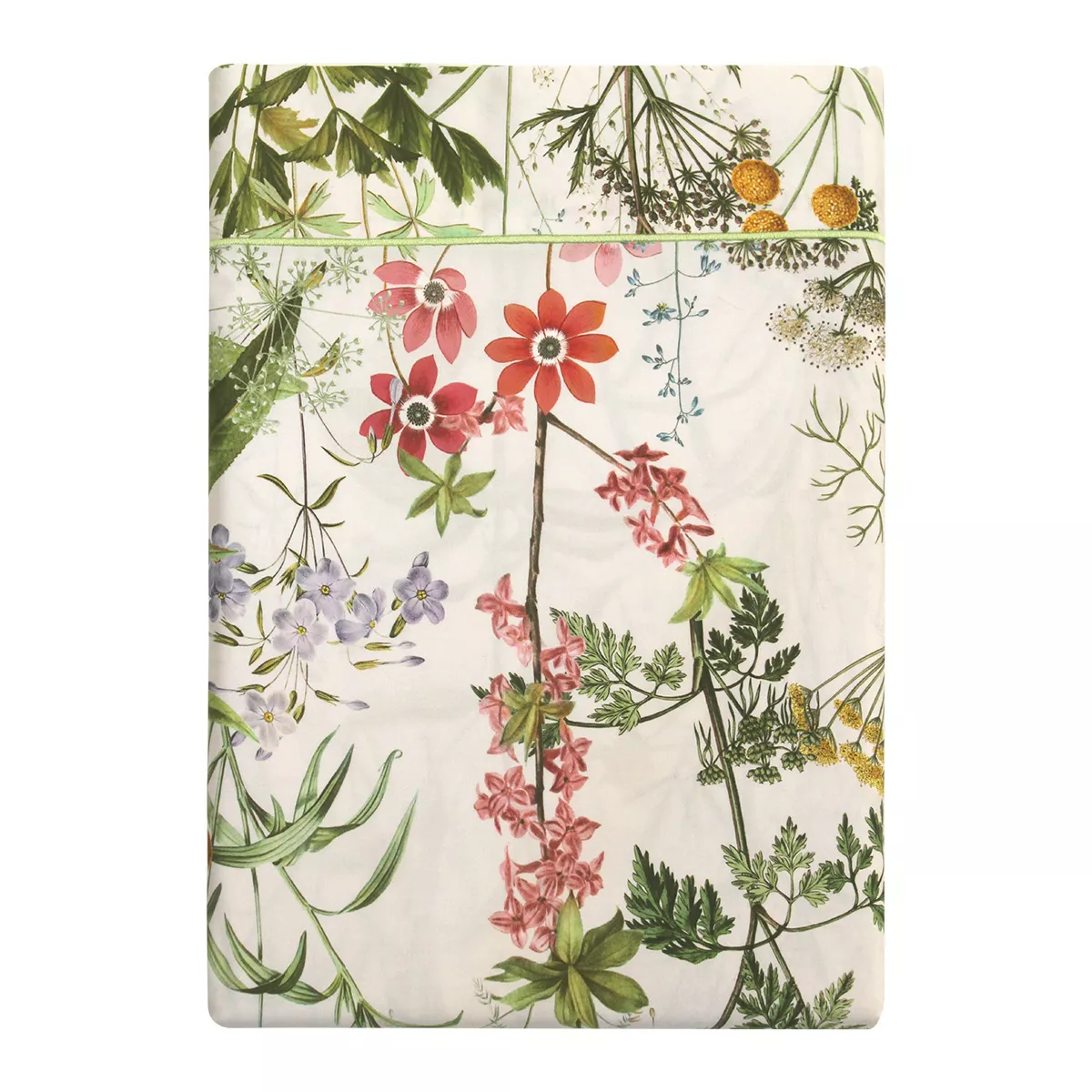 Garnier Thiebaut Drap Plat Satin De Coton 120 Fils/cm² Coloris Rose Beige Prairie Legere Beige