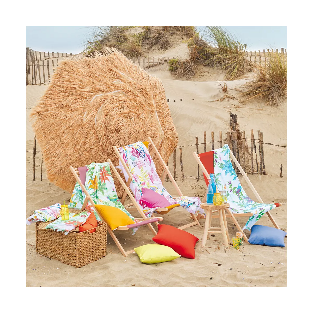 Garnier Thiebaut Fouta Pur Coton 350 G/m² Coloris Multicolore Paradis Noumea Paradis