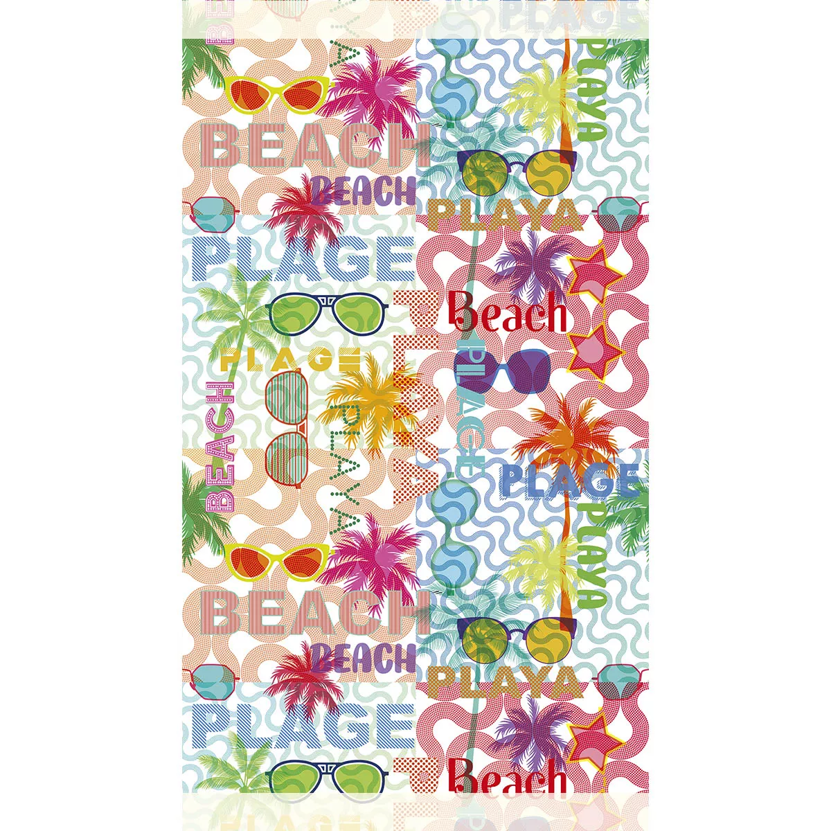 garnier thiebaut Fouta pur coton 350 g/m² coloris multicolore pop Miami beach pop