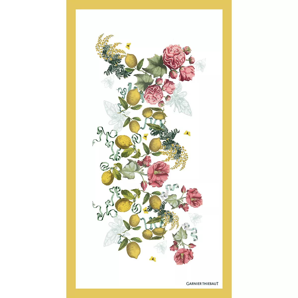 Garnier Thiebaut Fouta Pur Coton 350 G/m² Coloris Multicolore Romance Citrons De Menton Romance