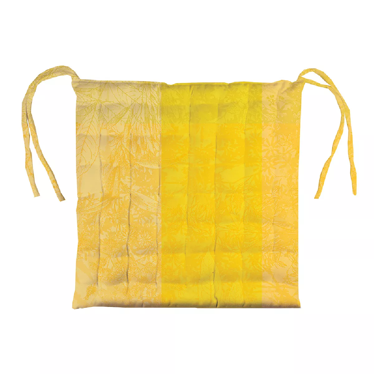 Garnier Thiebaut Galette De Chaise Pur Coton Enduit Imperméable Coloris Jaune Solaire Mille Esprit Jardin Solaire