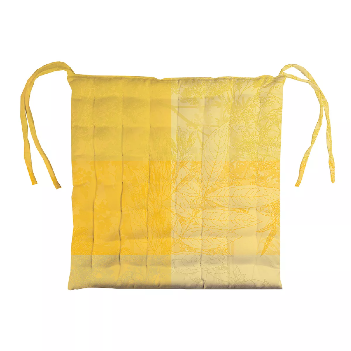 Garnier Thiebaut Galette De Chaise Pur Coton Enduit Imperméable Coloris Jaune Solaire Mille Esprit Jardin Solaire