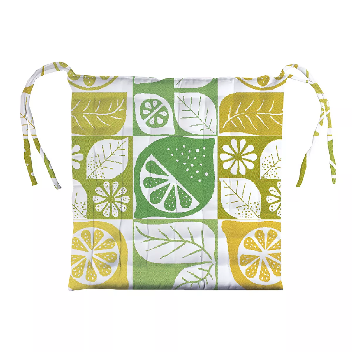 Garnier Thiebaut Galette De Chaise Pur Coton Enduit Imperméable Coloris Jaune Fresh Mille Citrus Fresh