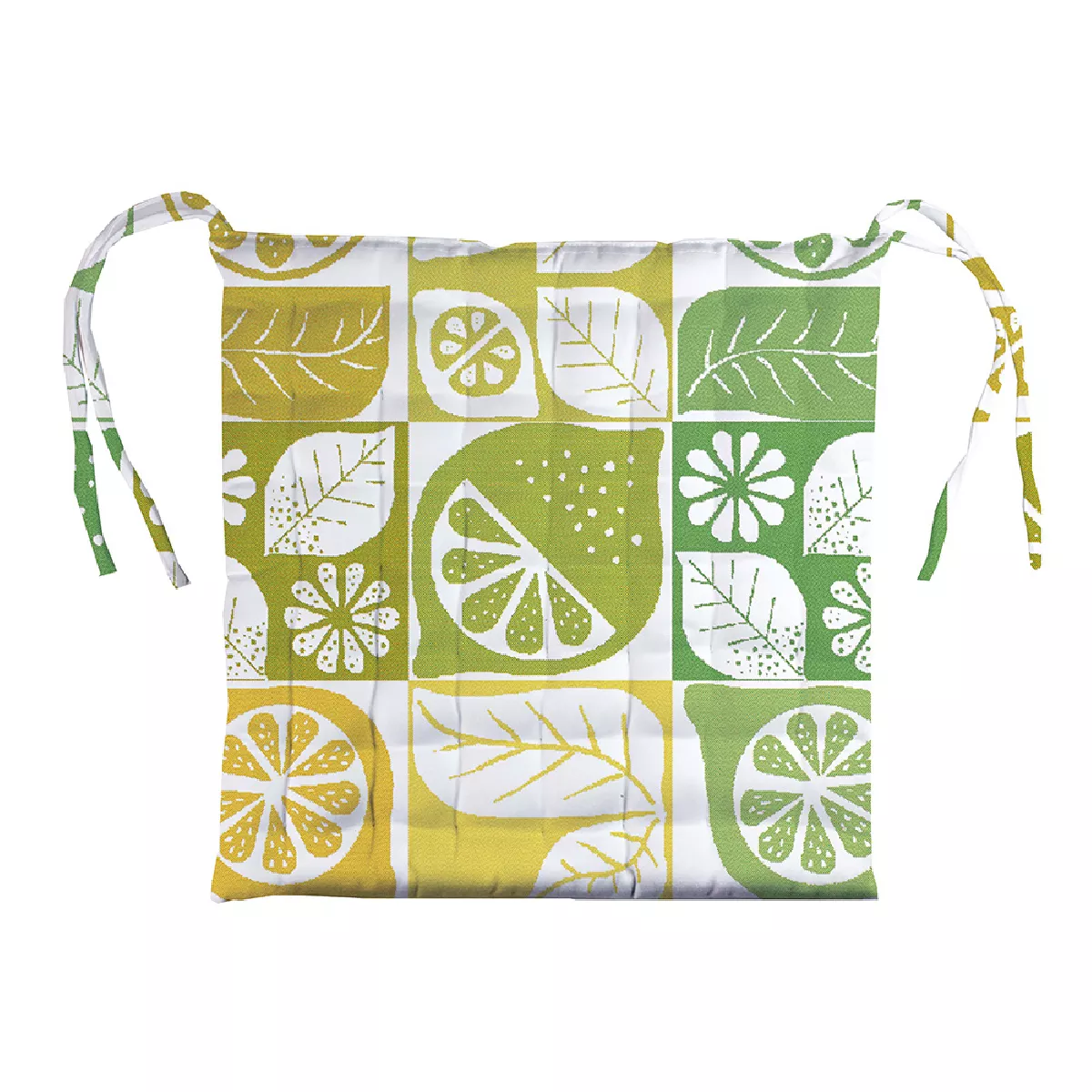 Garnier Thiebaut Galette De Chaise Pur Coton Enduit Imperméable Coloris Jaune Fresh Mille Citrus Fresh