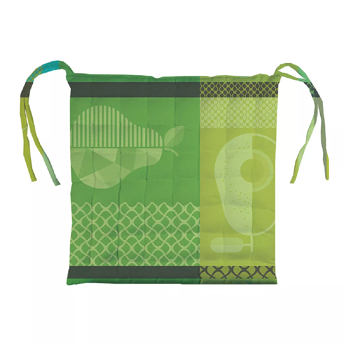 Garnier Thiebaut Galette De Chaise Pur Coton Enduit Imperméable Coloris Vert Lime Mille Fruits D Ete Lime