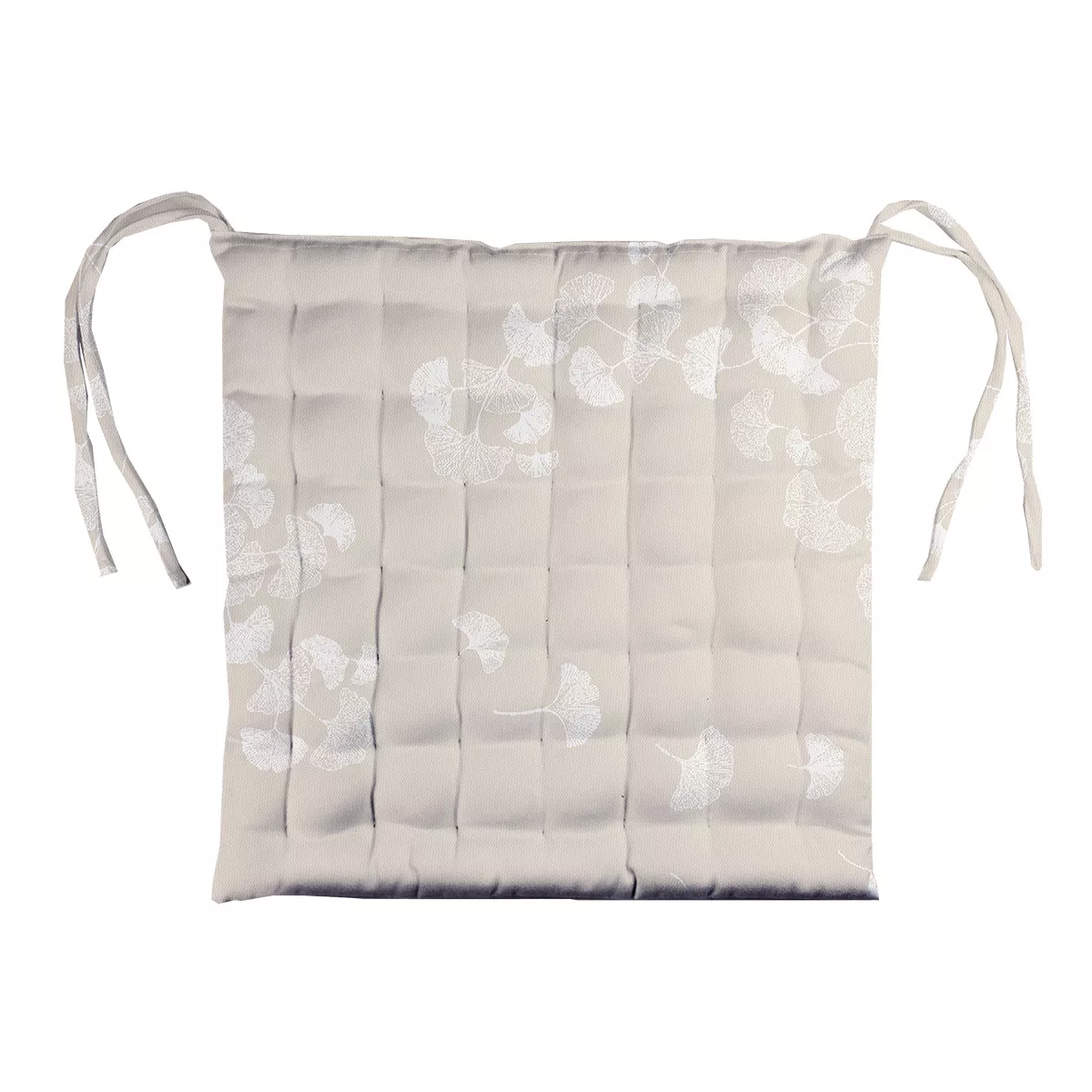 Garnier Thiebaut Galette De Chaise Pur Coton Enduit Imperméable Coloris Beige Naturel Mille Ginkos Naturel