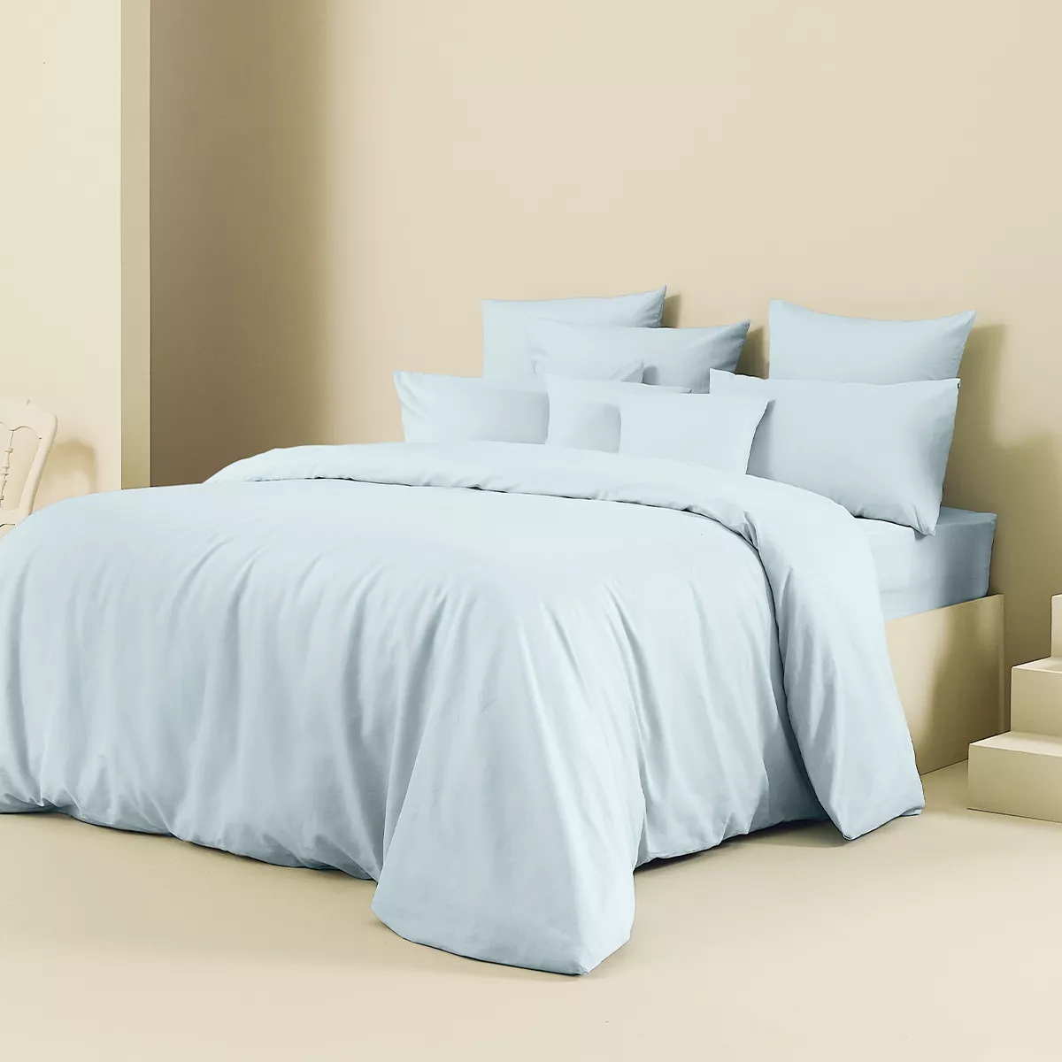Garnier Thiebaut Housse De Couette Métis Lin & Coton Coloris Bleu Aqua Le Metis Francais Aqua